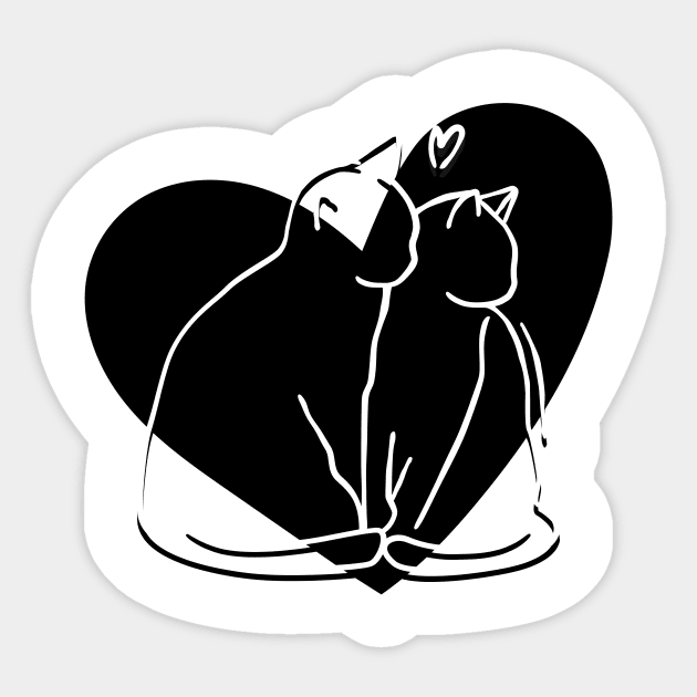 Black and white cats in love Sticker by Kristalclick 